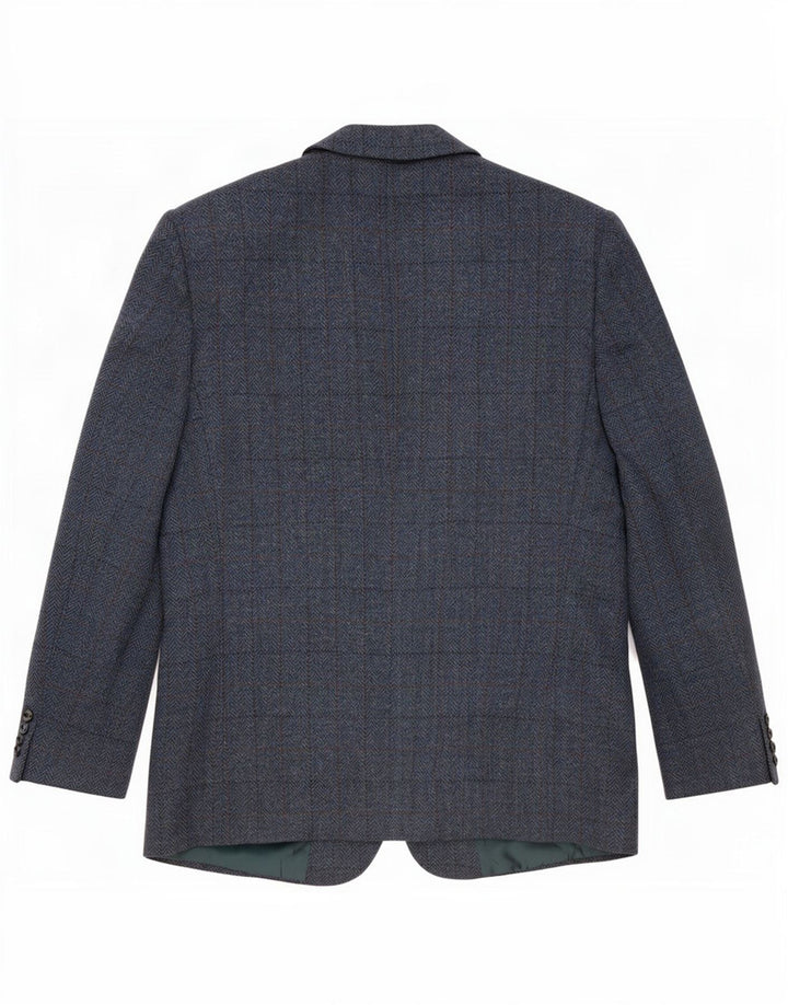 Vintage Mens 2 Button Blazer Jacket IT 52 XL Navy Blue Check
