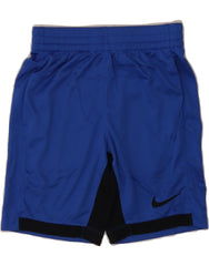 NIKE Boys Dri Fit Sport Shorts 8-9 Years Small  Blue Colourblock