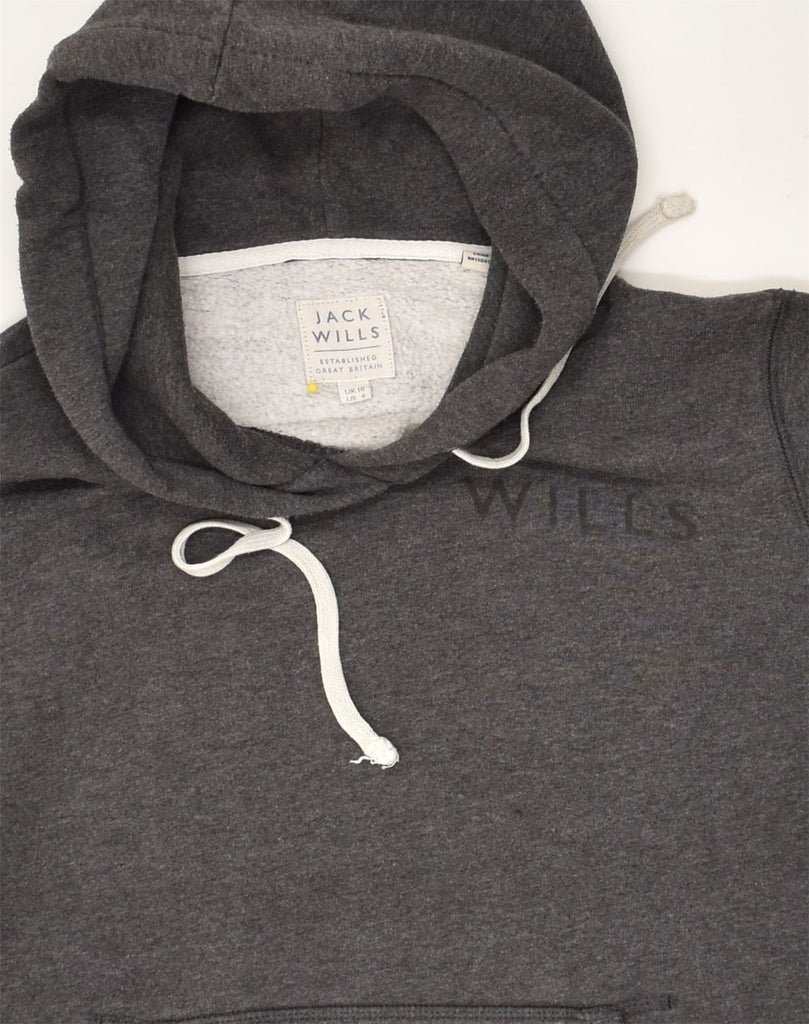 JACK WILLS Womens Hoodie Jumper UK 10 Small  Grey Cotton | Vintage Jack Wills | Thrift | Second-Hand Jack Wills | Used Clothing | Messina Hembry 