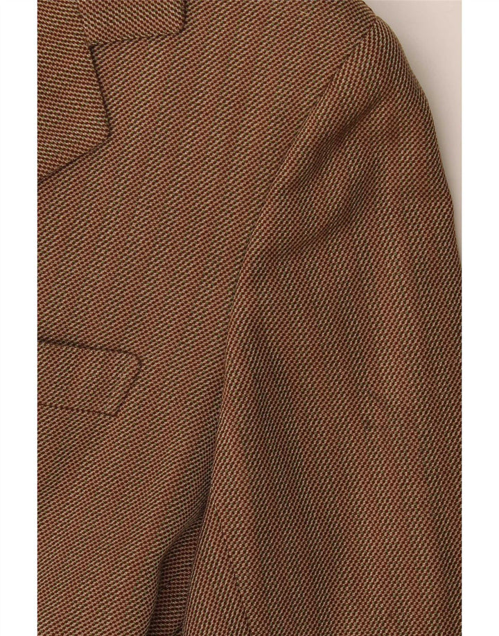 Vintage Mens 3 Button Blazer Jacket UK 36 Small Brown Striped Classic