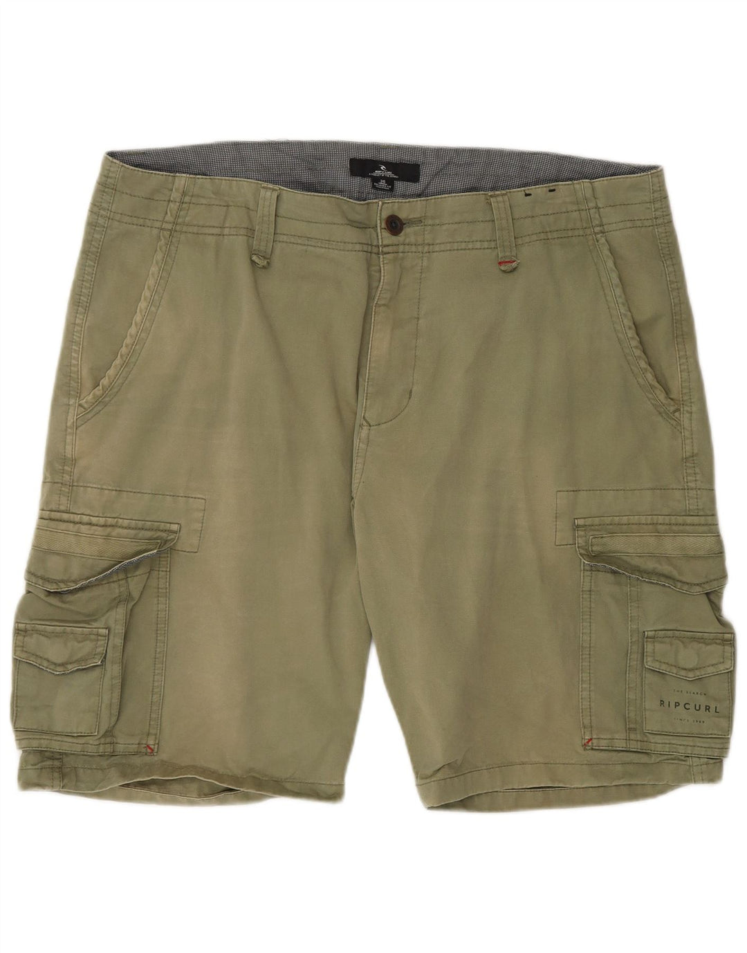 Rip Curl Mens Relaxed Fit Cargo Shorts W36 Large Khaki Cotton