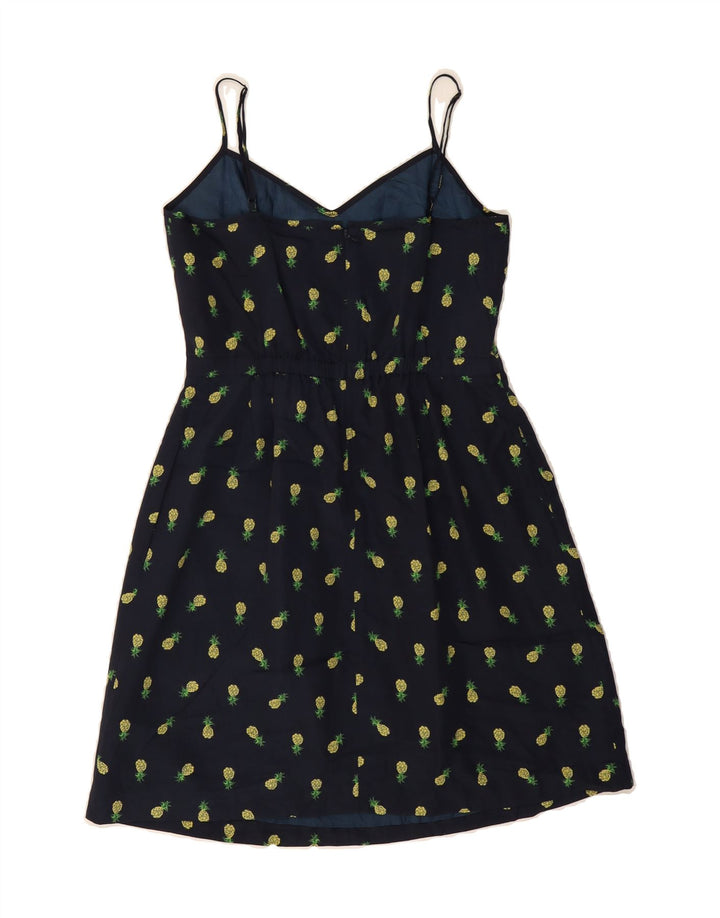 J. CREW Womens Abstract Pattern Sundress UK 4 XS Navy Blue Polyester Vintage J. Crew and Second-Hand J. Crew from Messina Hembry 