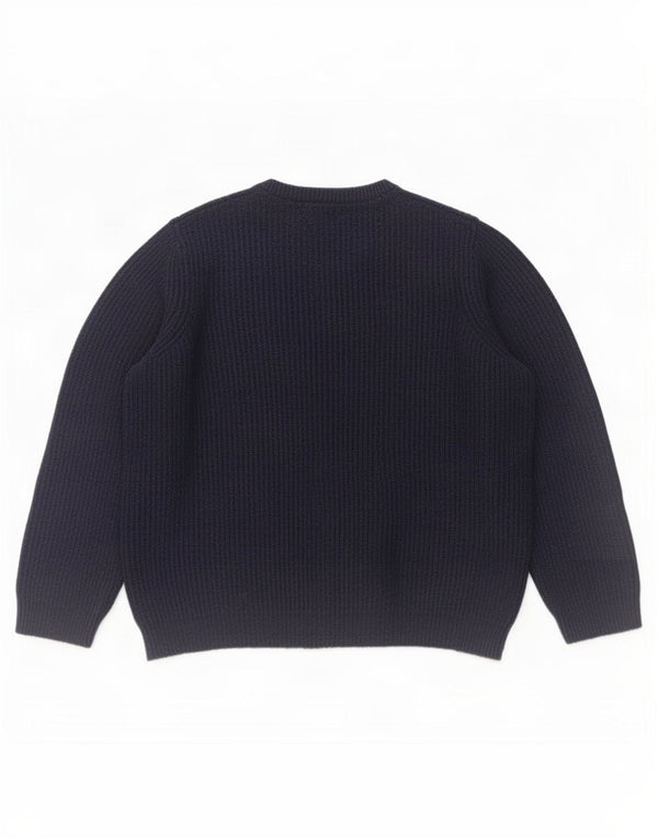 Marks & Spencer Mens Crew Neck Jumper Sweater Large Navy Blue Acrylic