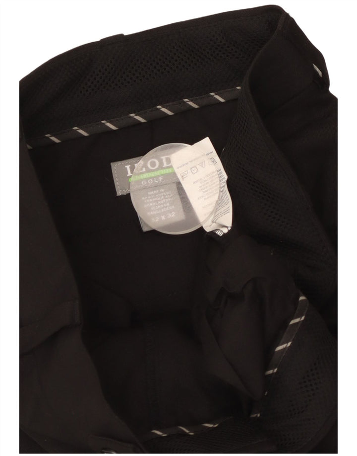 Izod Mens Golf Straight Suit Trousers W32 L32 Black Polyester