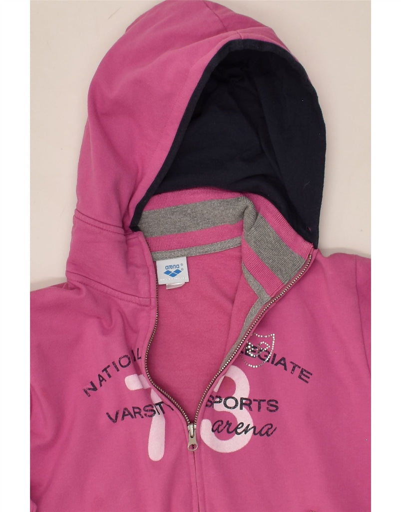 ARENA Girls Graphic Zip Hoodie Sweater 11-12 Years Pink Cotton | Vintage Arena | Thrift | Second-Hand Arena | Used Clothing | Messina Hembry 