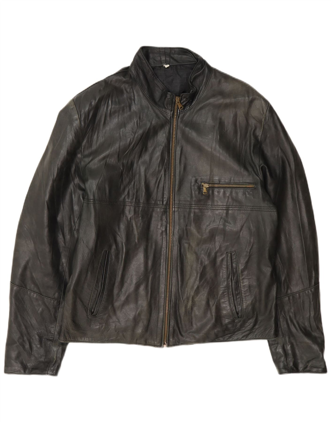 Bulli E Pupe Mens Leather Jacket UK 40 Large Black