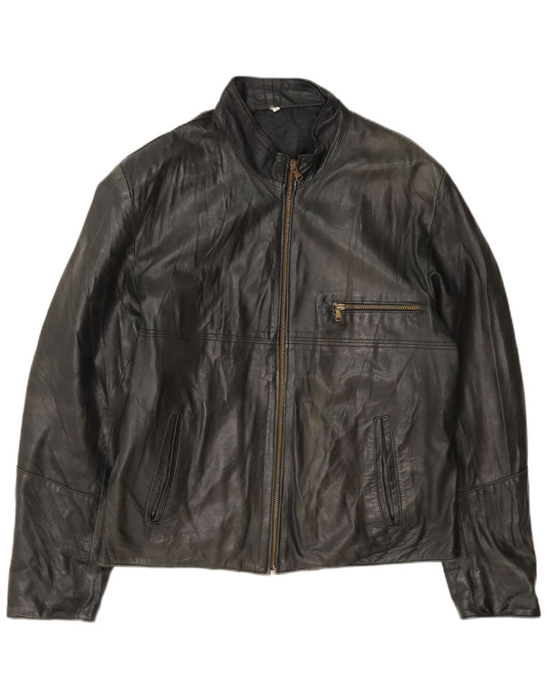 Bulli E Pupe Mens Leather Jacket UK 40 Large Black