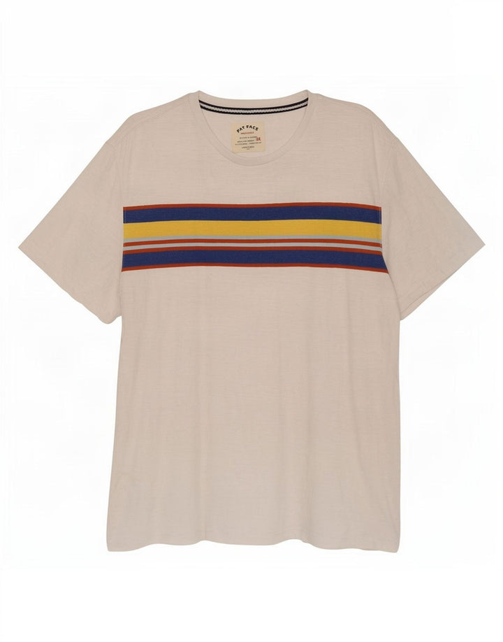 Fat Face Mens T-Shirt Top 2XL White Colourblock Cotton