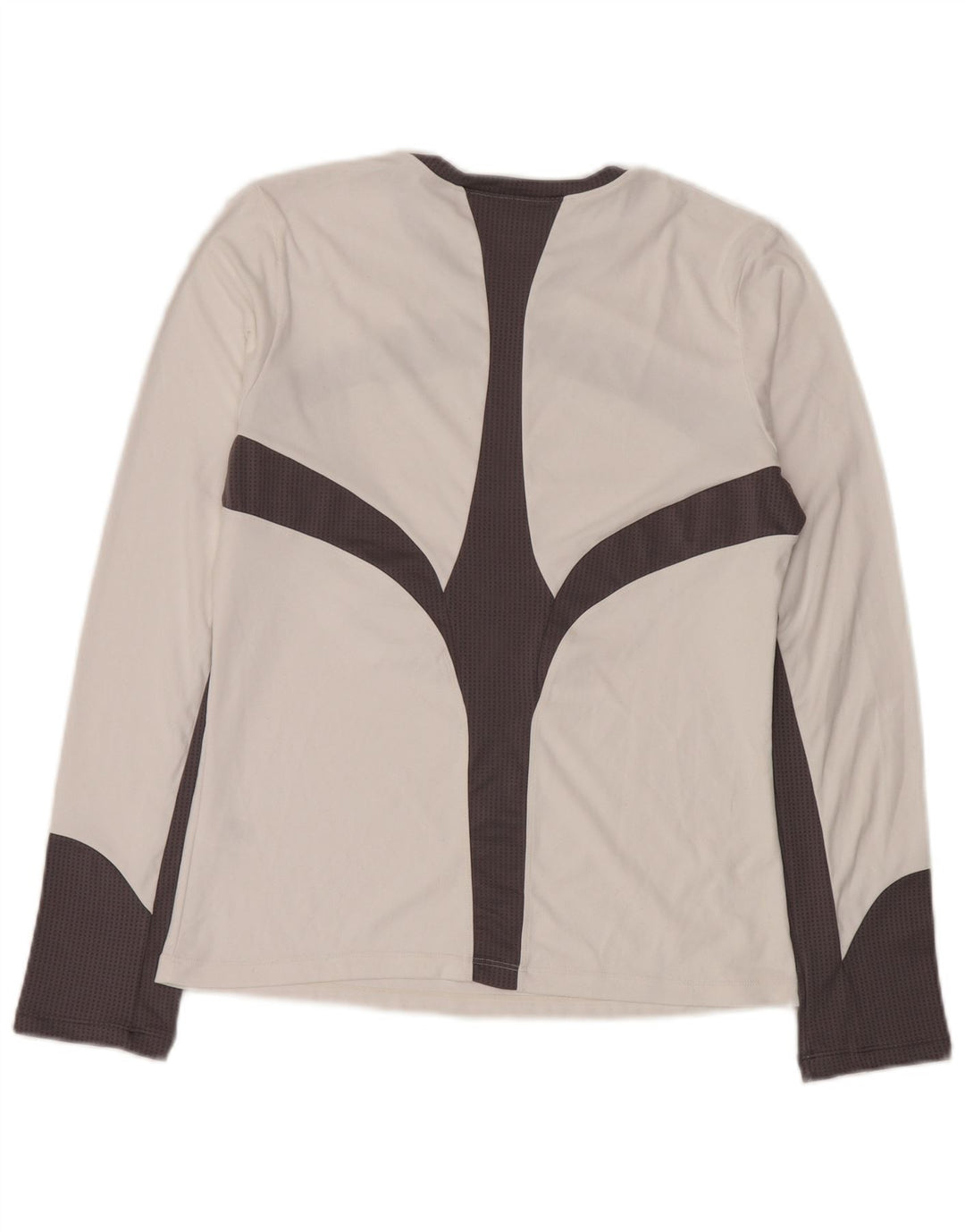 Asics Womens Graphic Top Long Sleeve UK 14 Large White Colourblock