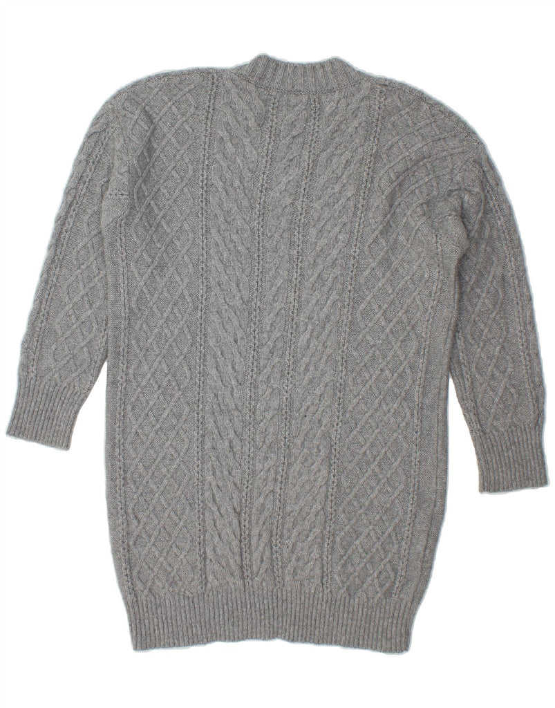 STEFANEL Womens Long Sleeve Jumper Dress UK 10 Small Grey Wool Vintage Stefanel and Second-Hand Stefanel from Messina Hembry 