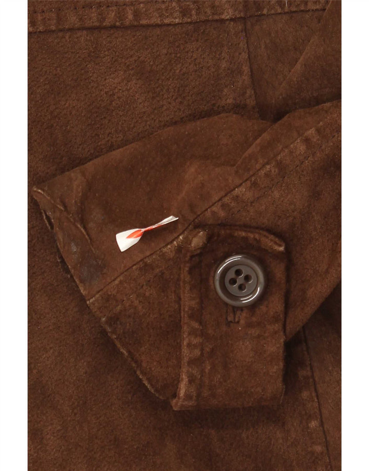 Colebrook Womens Suede Overcoat UK 14 Large Brown Leather