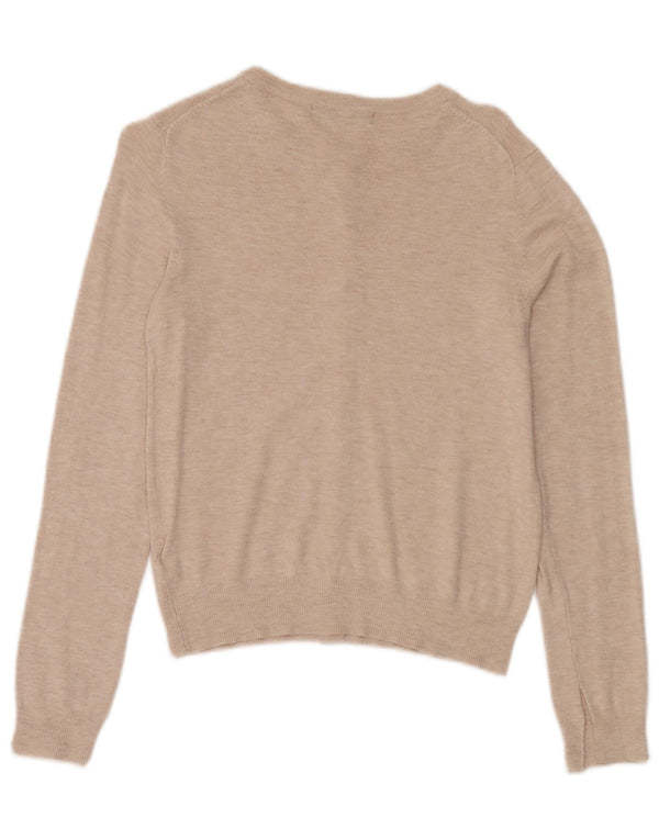 Marks & Spencer Womens Cardigan Sweater UK 10 Small Beige Viscose