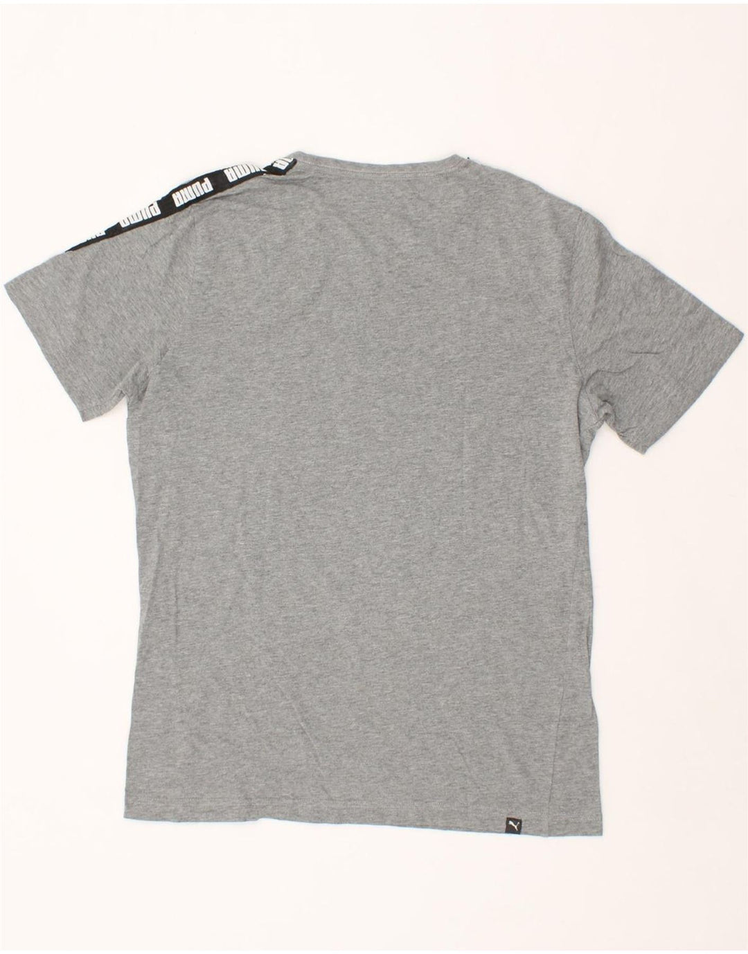 PUMA Mens Graphic T-Shirt Top Medium Grey Colourblock Cotton Vintage Puma and Second-Hand Puma from Messina Hembry 