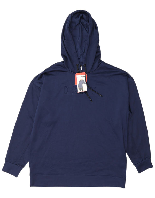 Dkny Mens Graphic Hoodie Jumper Medium Navy Blue Polyester