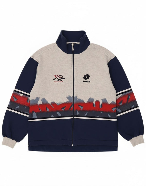 Lotto Mens Tracksuit Top Jacket UK 40/42 Large Navy Blue Colourblock