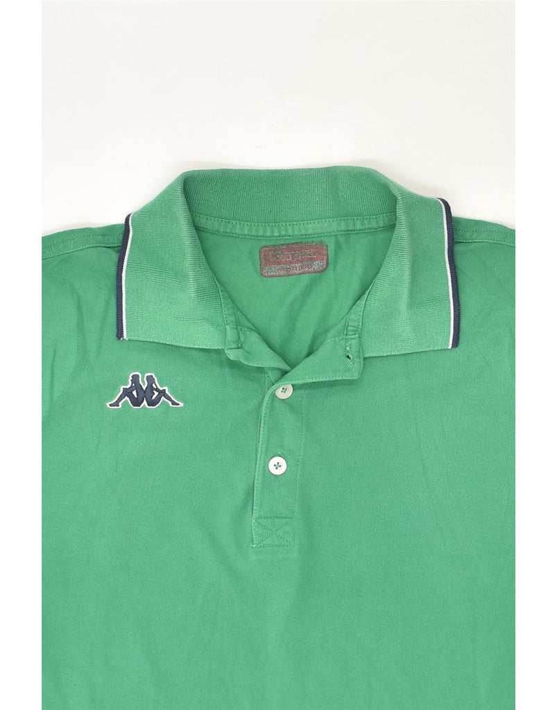 KAPPA Mens Polo Shirt Medium Green Cotton | Vintage Kappa | Thrift | Second-Hand Kappa | Used Clothing | Messina Hembry 