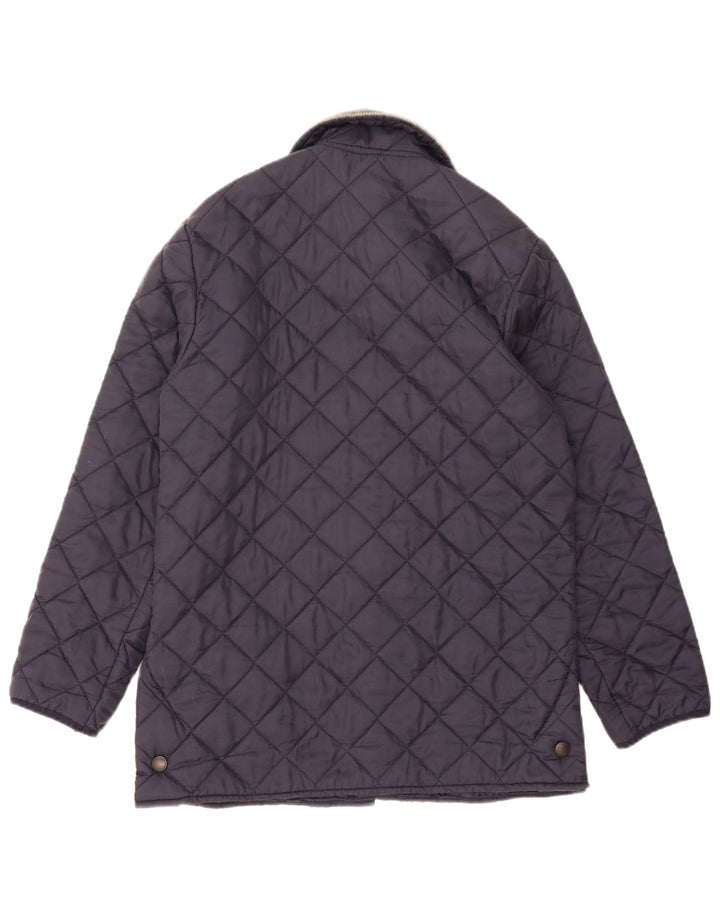 Barbour Mens Quilted Jacket UK 38 Medium Navy Blue Colourblock
