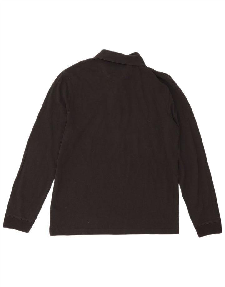 Farah Mens Long Sleeve Polo Shirt Large Black Cotton