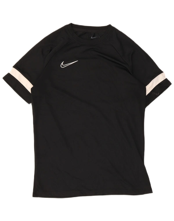 Nike Mens T-Shirt Top Medium Black Striped Polyester Sports