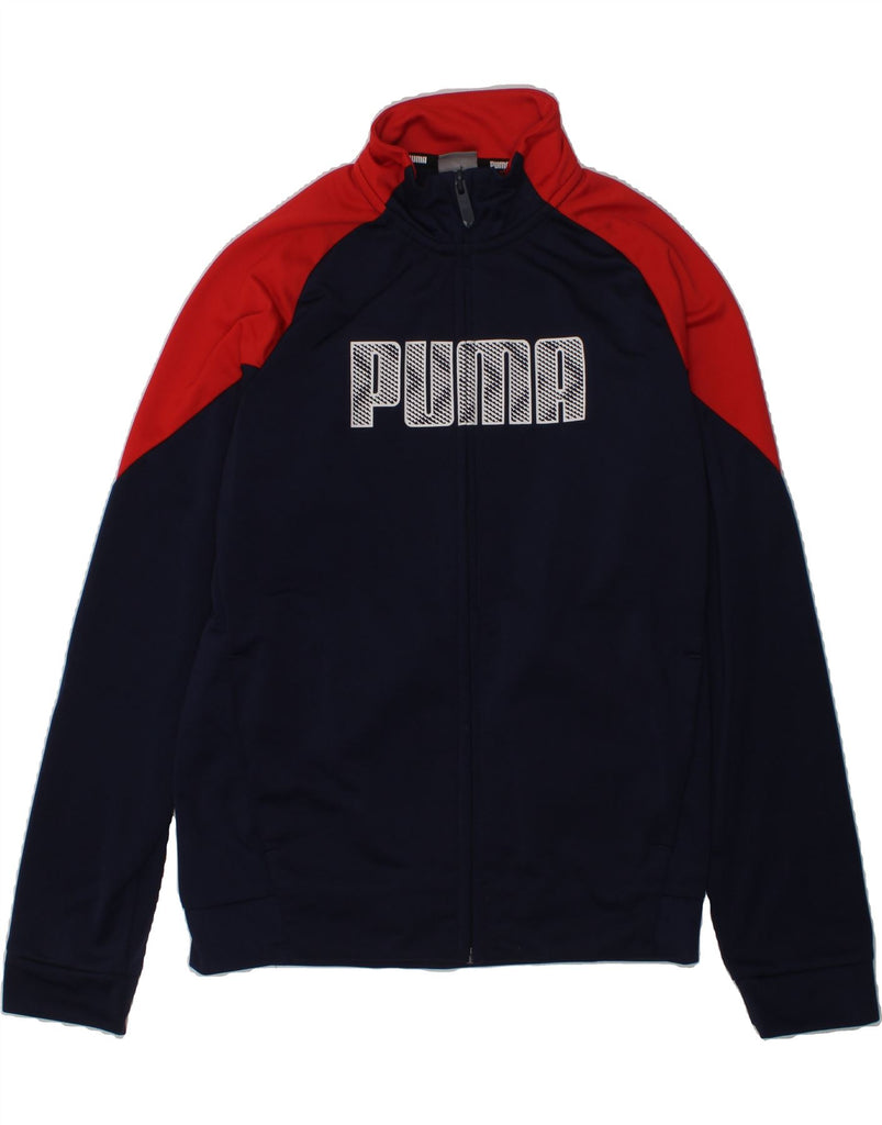 PUMA Boys Graphic Tracksuit Top Jacket 11-12 Years Medium  Navy Blue | Vintage Puma | Thrift | Second-Hand Puma | Used Clothing | Messina Hembry 