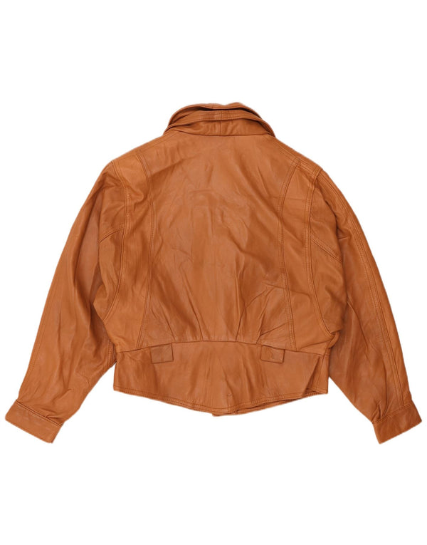 Vintage Womens Leather Jacket UK 14 Medium Brown Leather
