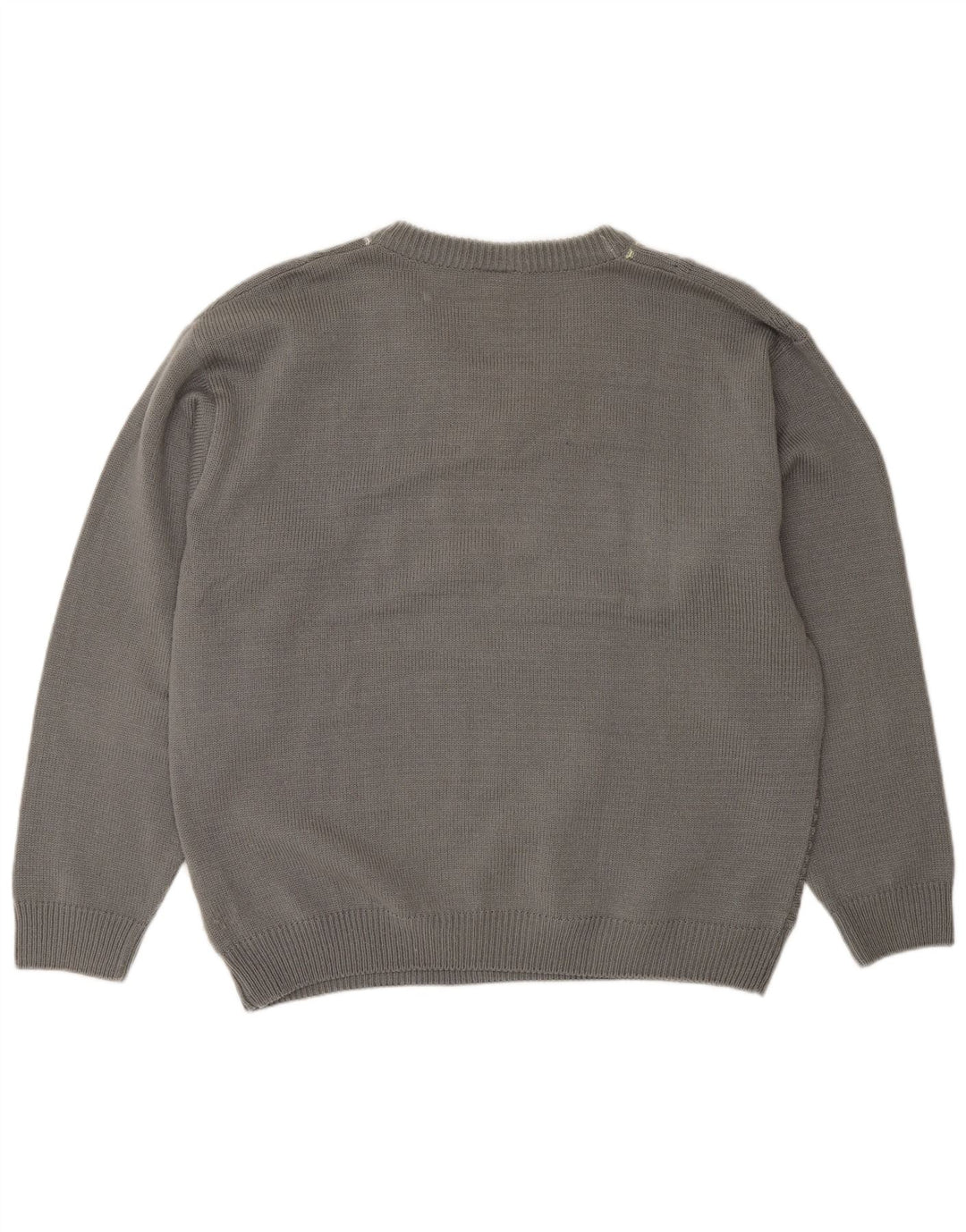 Jacques Lorant Mens V-Neck Jumper Sweater UK 42/44 Large Grey Striped