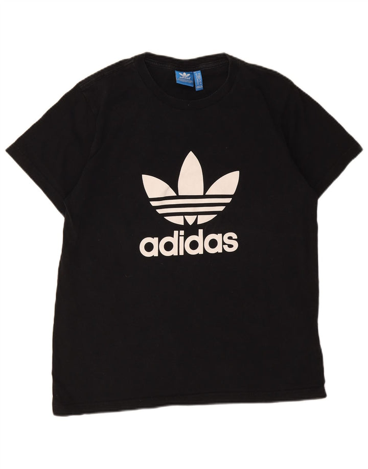 ADIDAS Mens Graphic T-Shirt Top Medium Black Cotton