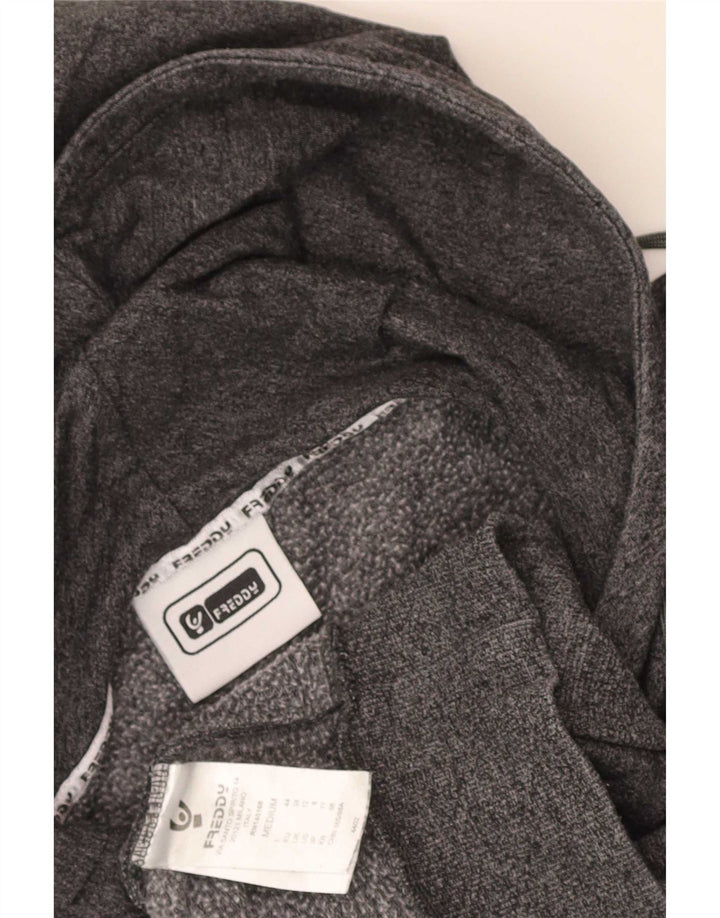 Freddy Womens Hoodie Jumper UK 12 Medium Grey Cotton