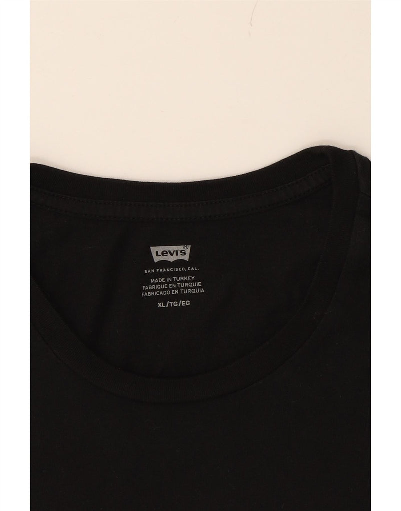 LEVI'S Mens Graphic T-Shirt Top XL Black Cotton Vintage Levi's and Second-Hand Levi's from Messina Hembry 