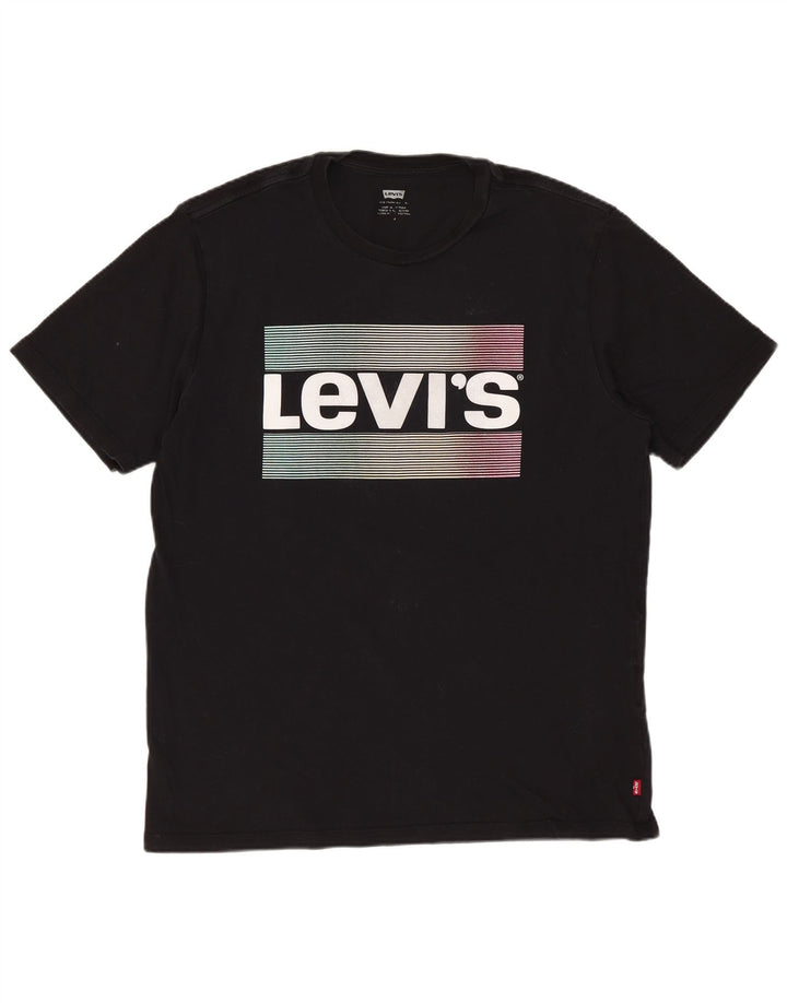Levi's Mens Graphic T-Shirt Top Medium Black Cotton