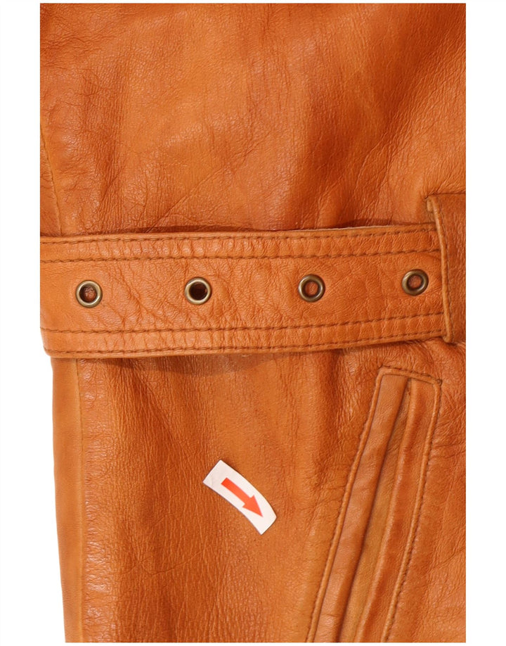 Yessica Womens Leather Jacket UK 20 2XL Brown Leather