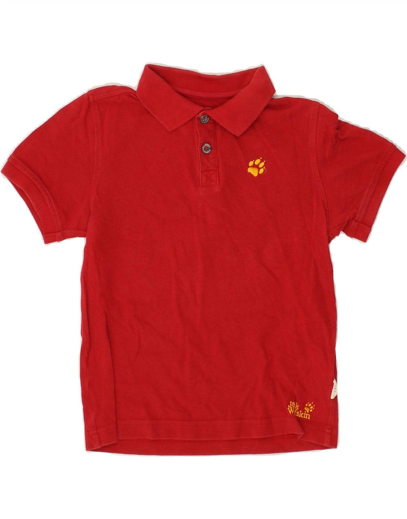 JACK WOLFSKIN Boys Polo Shirt 7-8 Years Red Cotton | Vintage Jack Wolfskin | Thrift | Second-Hand Jack Wolfskin | Used Clothing | Messina Hembry 