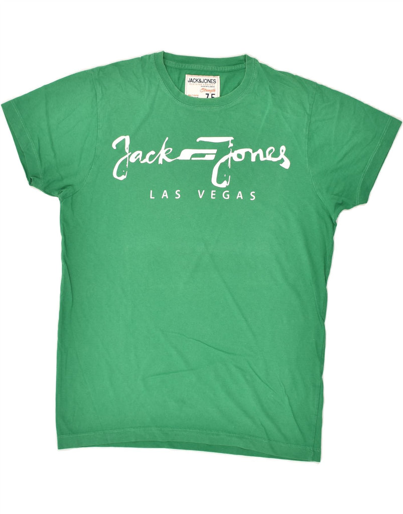 JACK & JONES Mens Graphic T-Shirt Top Medium Green Cotton | Vintage Jack & Jones | Thrift | Second-Hand Jack & Jones | Used Clothing | Messina Hembry 