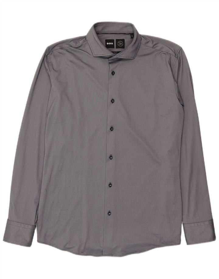 Hugo Boss Mens Slim Fit Shirt Size 40 15 3/4 Medium Grey