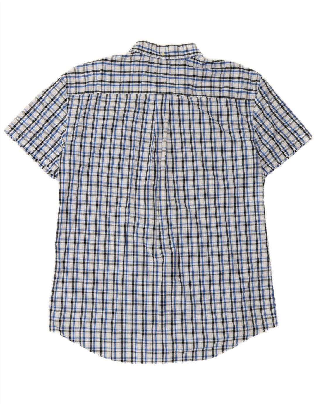 TOMMY HILFIGER Mens Short Sleeve Slim Fit Shirt 2XL Blue Check Cotton