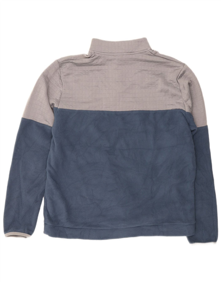 Adidas Mens Zip Neck Fleece Jumper Large Navy Blue Polyester