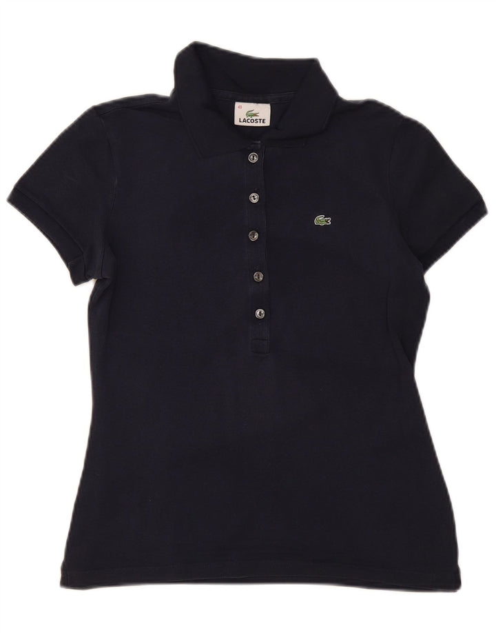 Lacoste Womens Polo Shirt Size 40 Medium Navy Blue Cotton