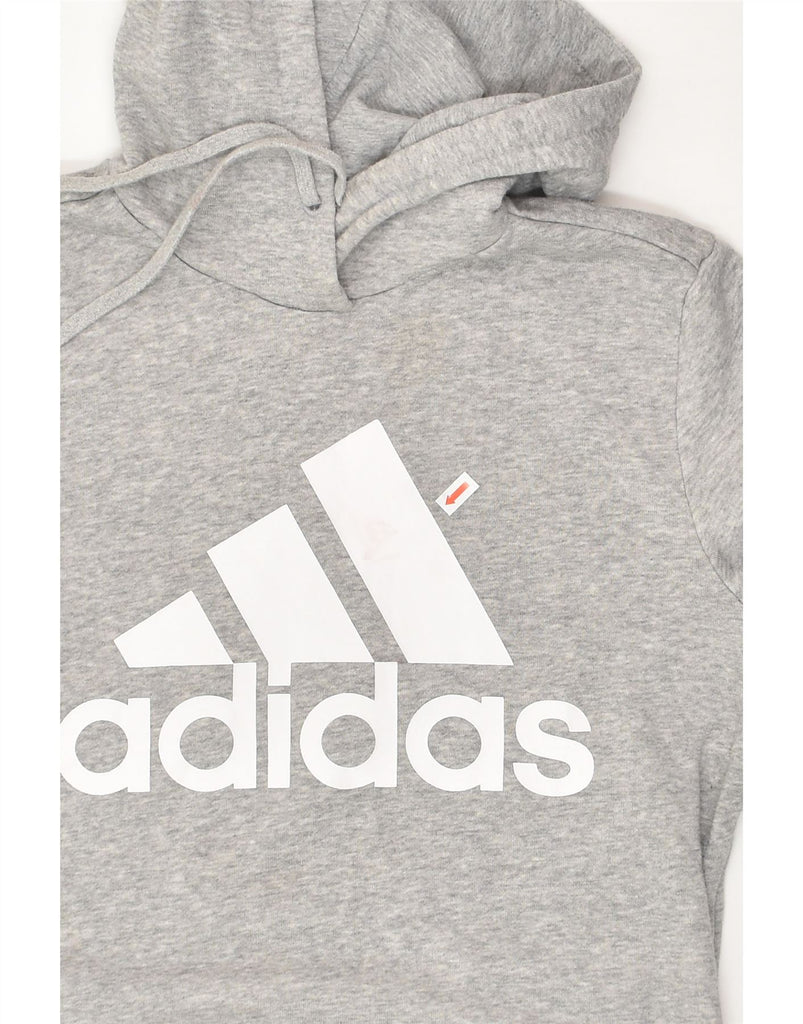 ADIDAS Womens Graphic Hoodie Jumper UK 8/10 Small Grey Cotton | Vintage Adidas | Thrift | Second-Hand Adidas | Used Clothing | Messina Hembry 