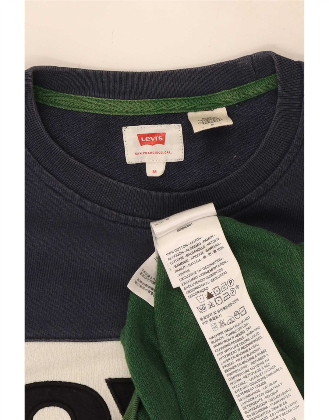Levi's Mens Sweatshirt Jumper Medium Multicoloured Colourblock Cotton