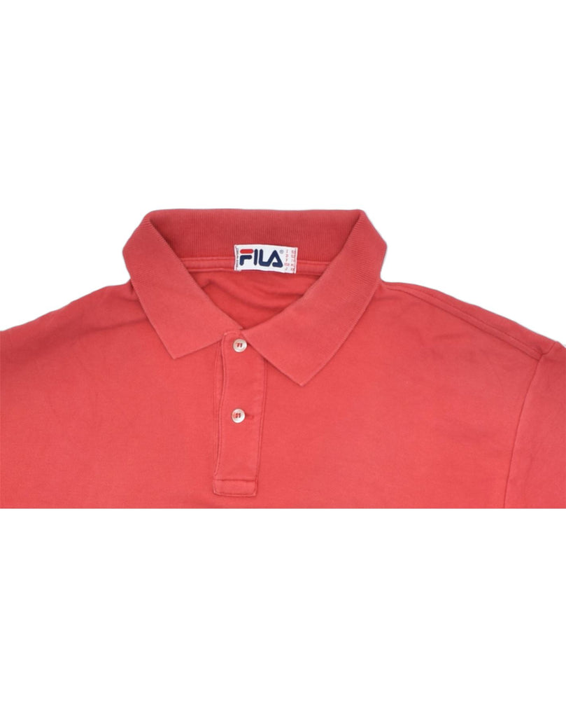 FILA Mens Polo Shirt Large Red Cotton Classic | Vintage | Thrift | Second-Hand | Used Clothing | Messina Hembry 