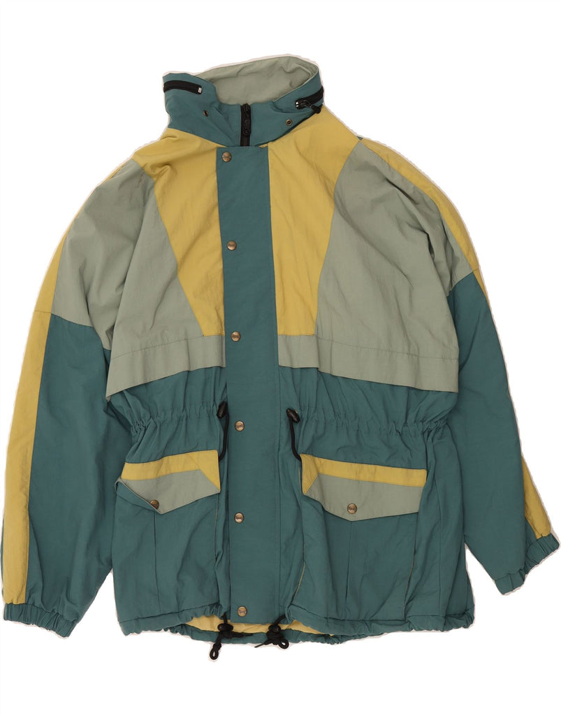 VINTAGE Mens Windbreaker Jacket IT 52 XL Green Colourblock Nylon Vintage Vintage and Second-Hand Vintage from Messina Hembry 