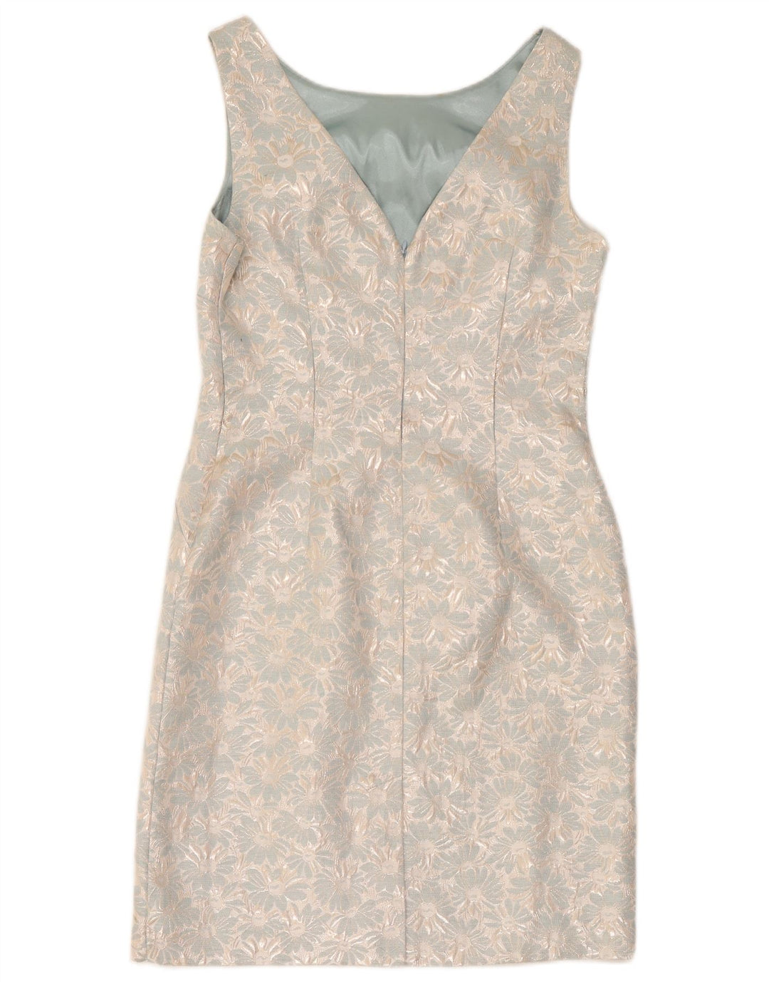 Monsoon Womens Sleeveless Sheath Dress UK 12 Medium Blue Floral Polyester