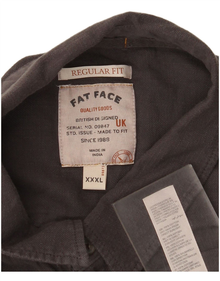 Fat Face Mens Short Sleeve Regular Fit Shirt 3XL Grey Cotton
