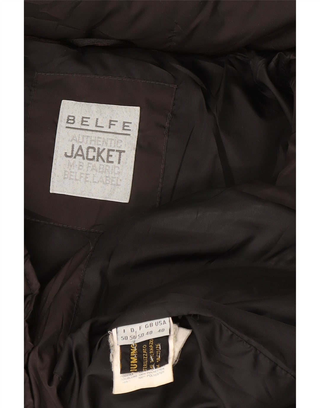 Belfe Mens Hooded Padded Jacket UK 40 Large Black Polyester