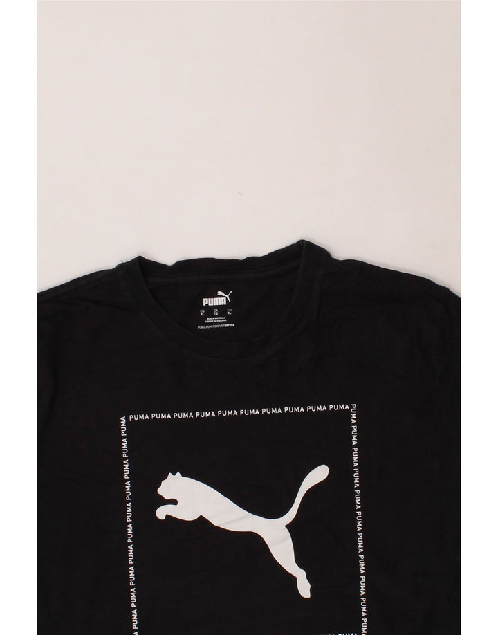 PUMA Mens Graphic T-Shirt Top XL Black Cotton Vintage Puma and Second-Hand Puma from Messina Hembry 