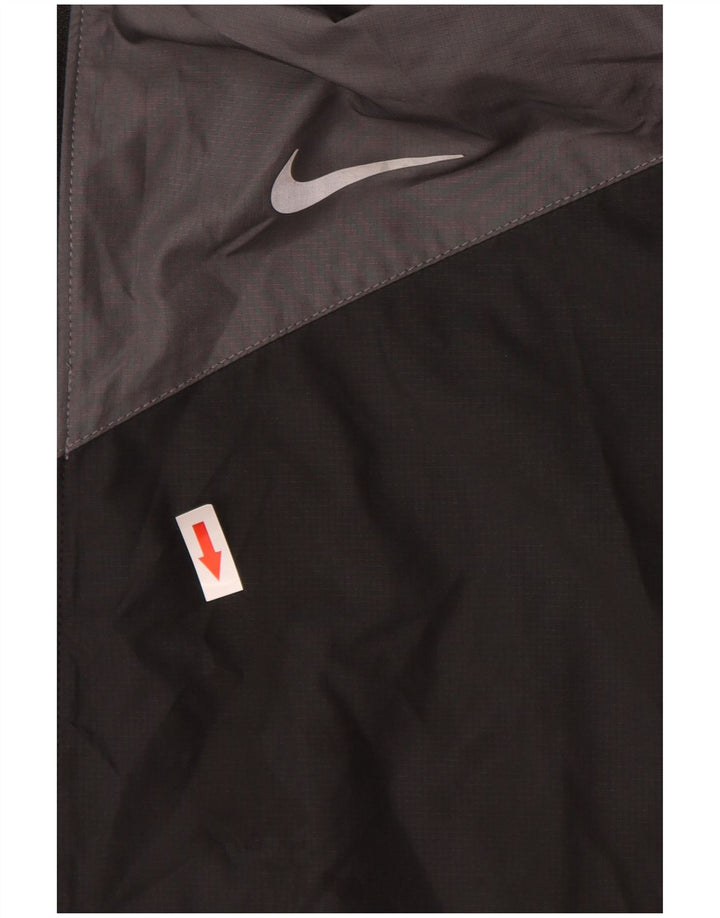 Nike Mens Hooded Rain Jacket UK 40 Large Black Colourblock Polyester