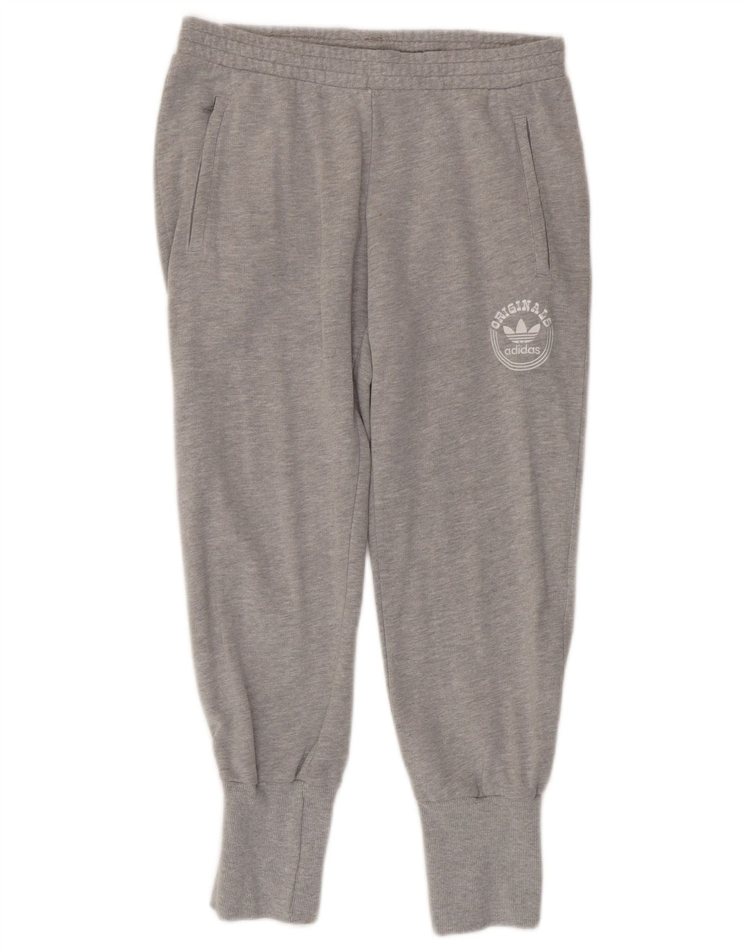 ADIDAS Womens Graphic Tracksuit Trousers Joggers EU 42 Large Grey Flecked