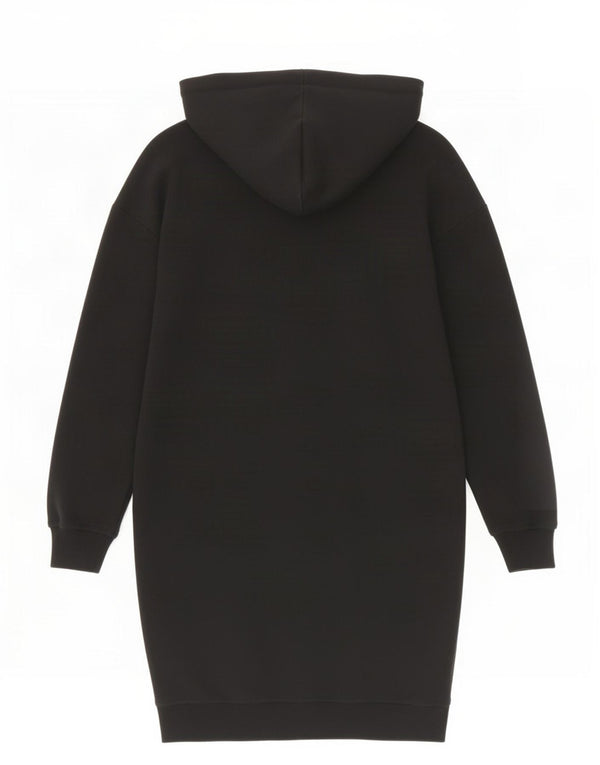 Moschino Womens Oversized Graphic Long Sleeve Hoodie Dress UK 6 XS Black