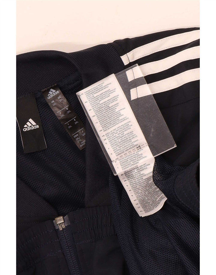 Adidas Mens Tracksuit Top Jacket 2XL Navy Blue Polyester
