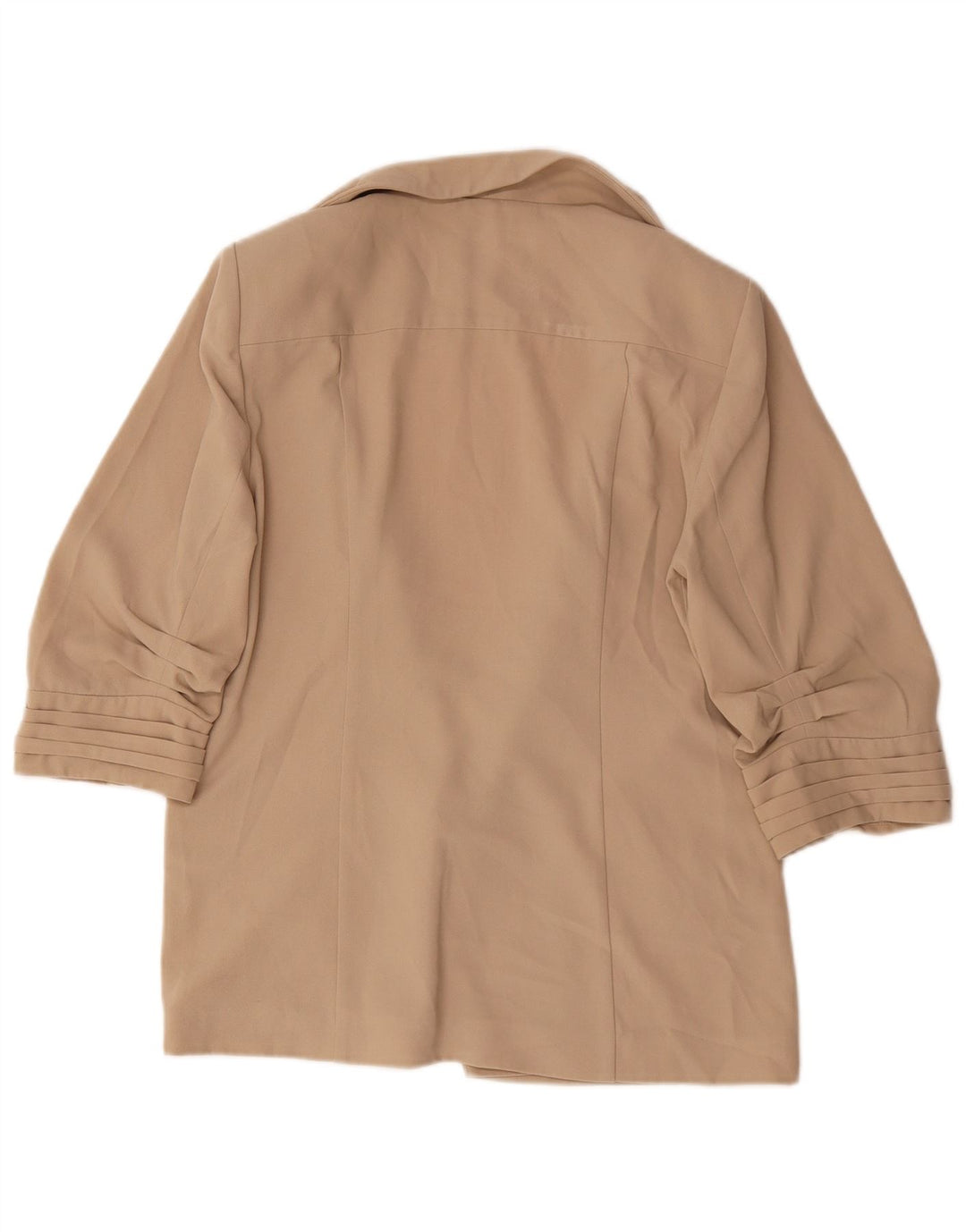 Marks & Spencer Womens 3/4 Sleeve Blazer Jacket UK 12 Medium Beige